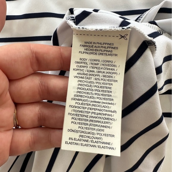 Polo Ralph Lauren RLX Golf Airflow Stripe Sleeveless Polo Shirt Women Small Navy - Picture 5 of 6